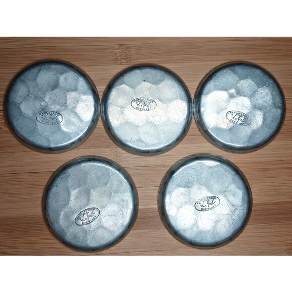 Everlast Floral Dogwood Aluminum Hand Forged Metal Trinket Dish Coaster Set of 5 - Picture 3 of 7